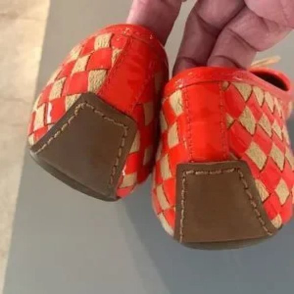 Tory Burch Orange & Tan Woven Flats - Picture 6 of 7